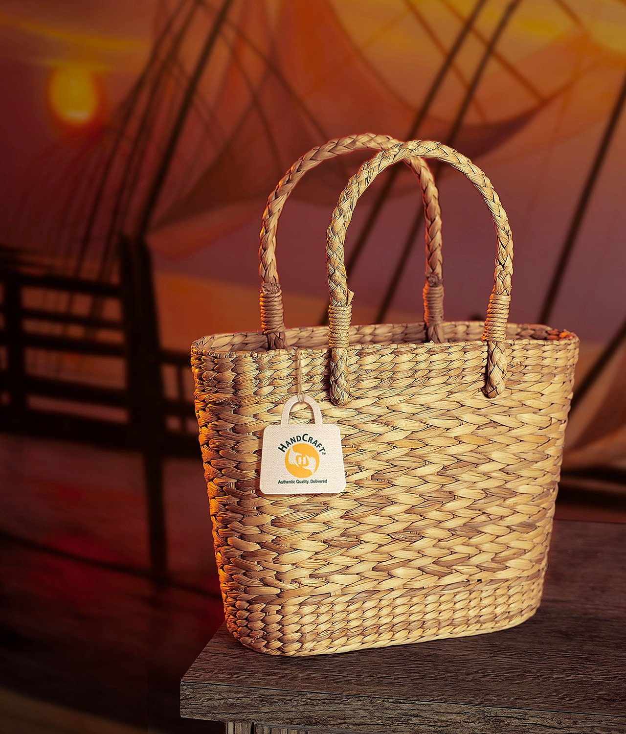 Woven wicker online bag