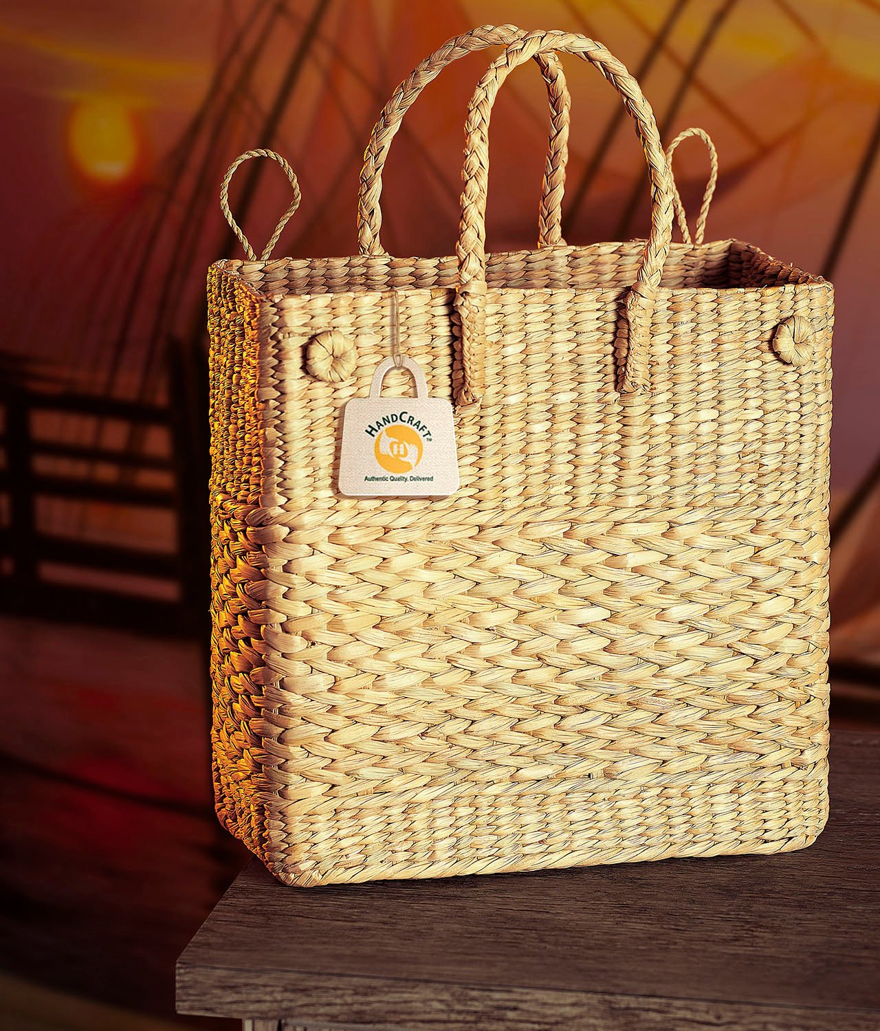 Woven best sale basket handbag