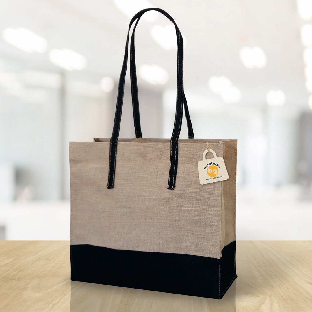 Trendy Jute Shopping Bags Manufacturer - TB 003 - handcraftStock.com