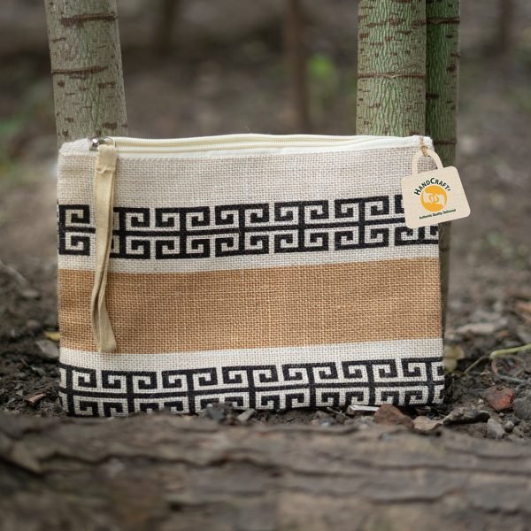 Burlap zipper online pouch