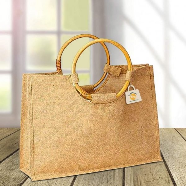 grosery bags hand made jute and leather handles