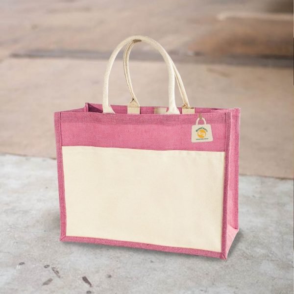 Mini Jute Bag Pink, Photo Jute Bag