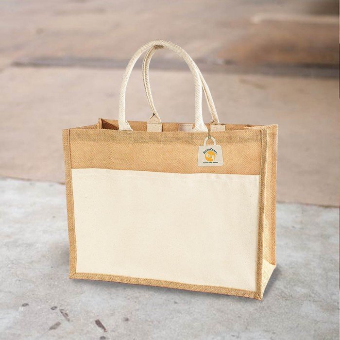 Jute Bag With Pocket Manufacturer Natural