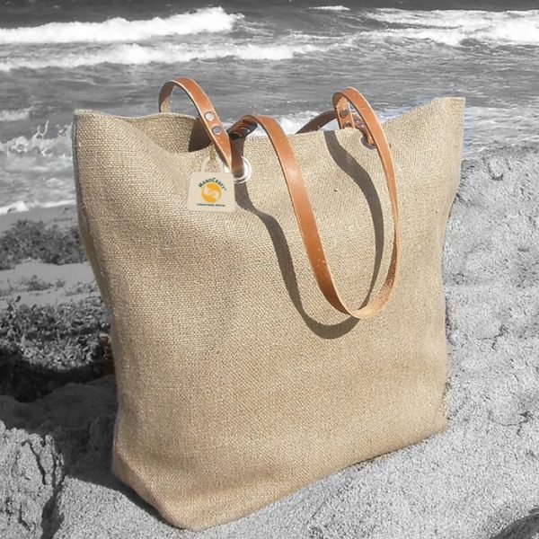 Jute Tote bag French Basket bag Summer Beach bag Shopping Handmade