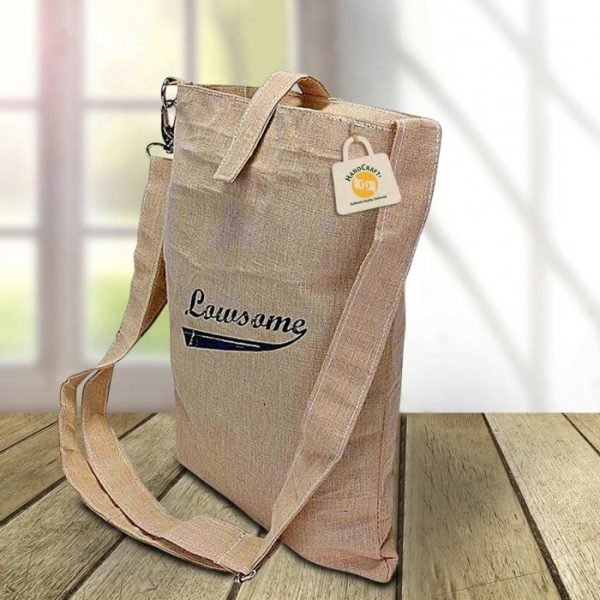 Jute best sale messenger bag