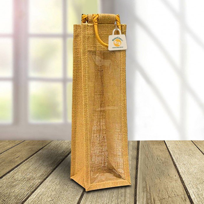 Jute Wine Bags With Window