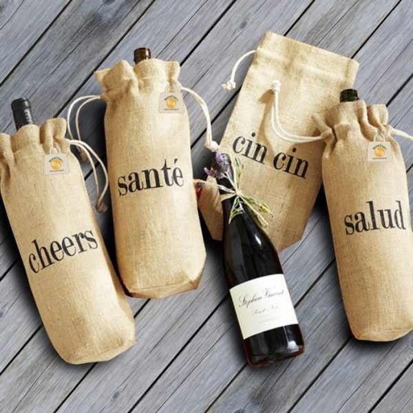 Eco-friendly Burlap Wine Bottle Bag Jute Wine Bottle Tote with Cane Handle  Gift Packaging Wine Bag Gift Bag Candy Bag for Christmas Holiday  Decorations (Four Bottles) - Walmart.com