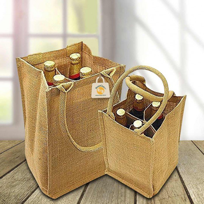 Dasvilla Jute Water Bottle Carry Bag/Wine Bottle Bag ( 2 L Capacity )