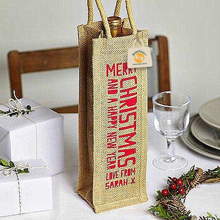 Shop for Jute Wine Bags - Printed