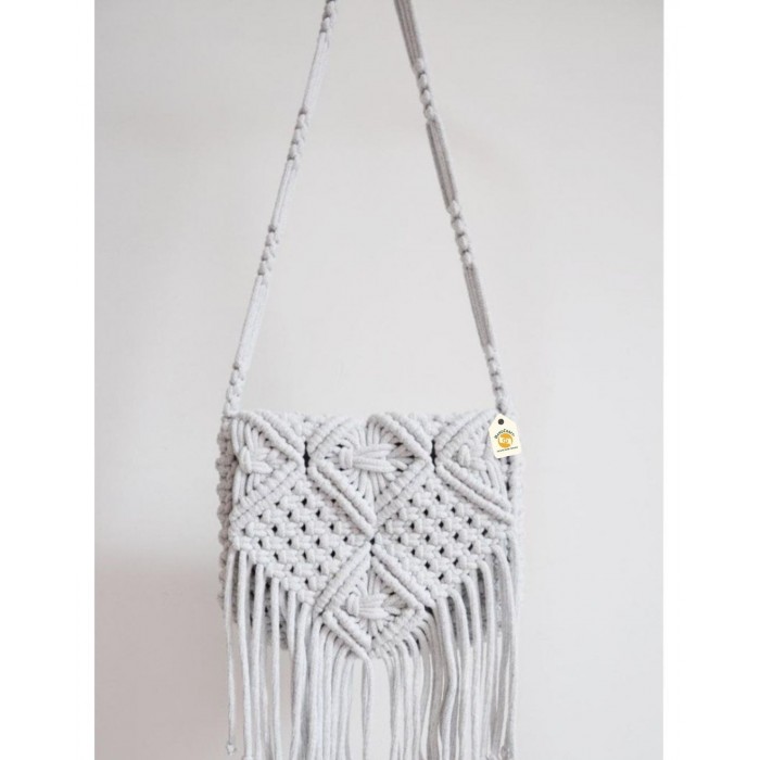 Brown - Thread Work Handcrafted Macrame Sling Bag