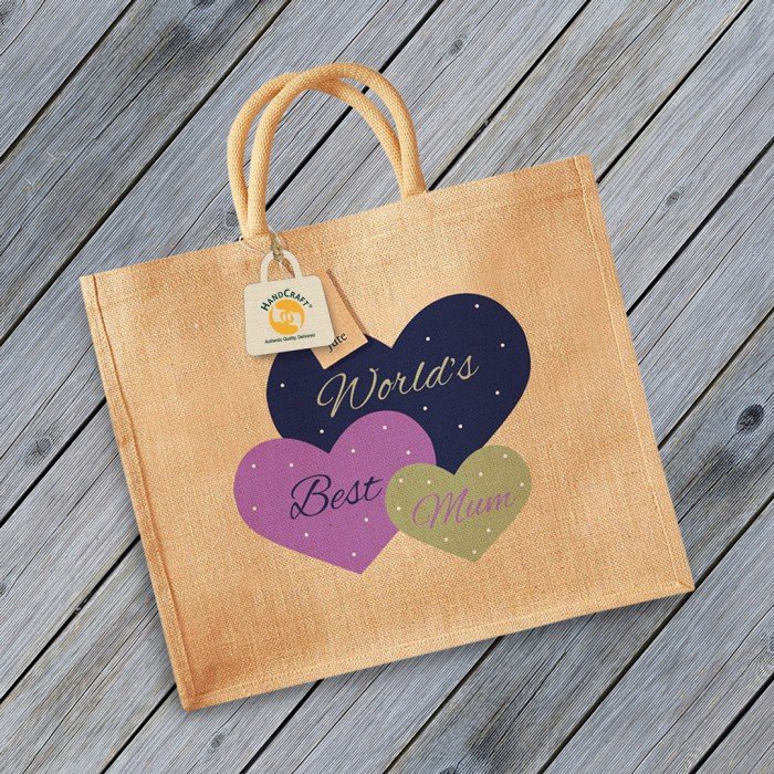 Christmas Jute Bag - Personalised - Design Your Own - Natural with Pocket