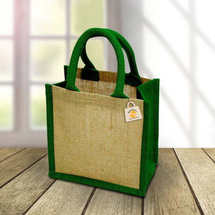 BYFT Laminated Jute Tote Bags with Gusset (Natural) Reusable Eco Friendly  Shopping Bag (33.02 x 10.16 x 33.02 Cm) | Bags & Purses