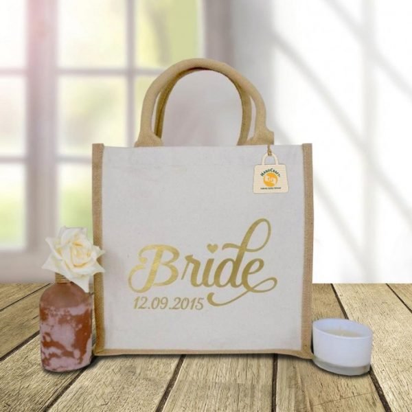 Burlap Tote Bag Personalized Tote Bag Bride Gift 