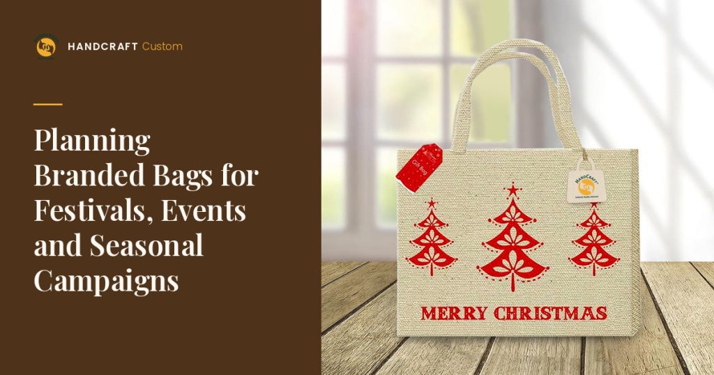 Christmas Jute Bag by HANDCRAFT, for a seasonal or festival campaign