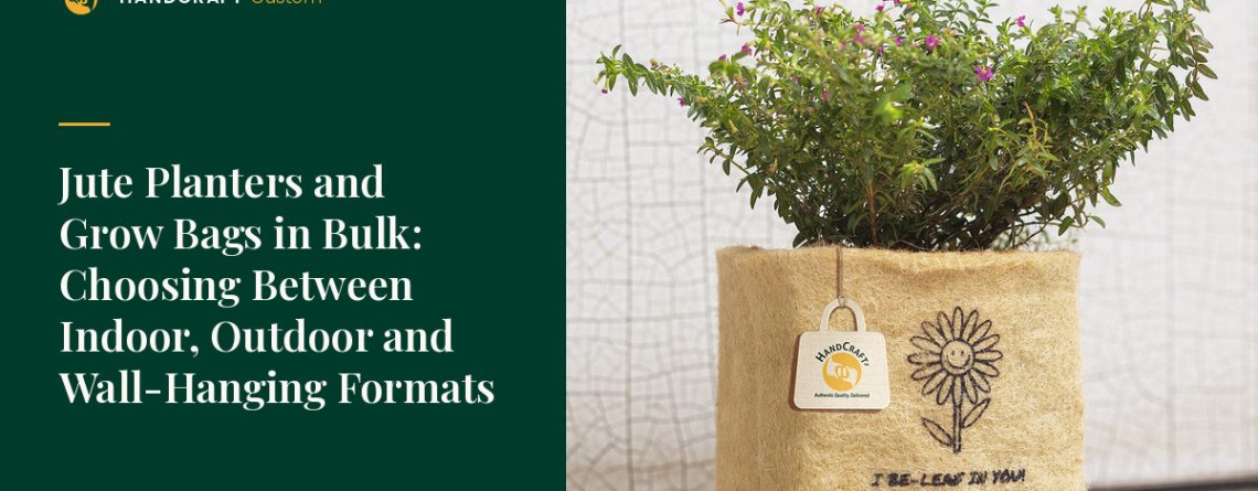 Jute Planter For Pot Size 8 x 8.5 Printed by HANDCRAFT, for an organisational planter programme