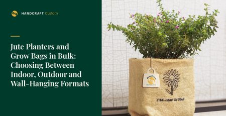 Jute Planter For Pot Size 8 x 8.5 Printed by HANDCRAFT, for an organisational planter programme