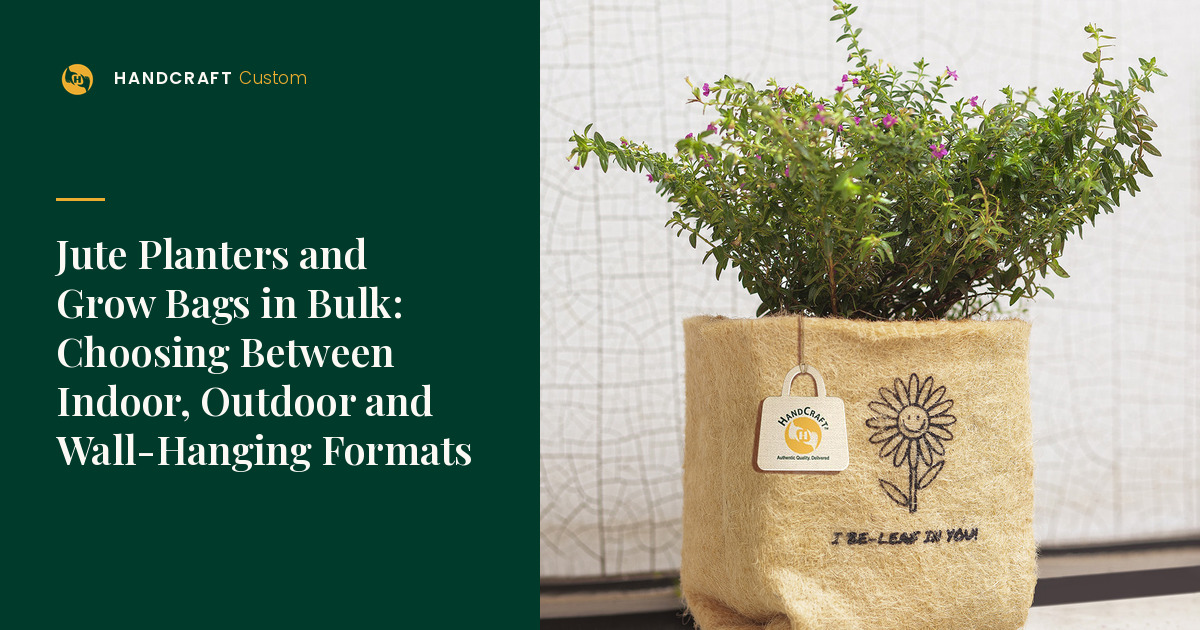 Jute Planter For Pot Size 8 x 8.5 Printed by HANDCRAFT, for an organisational planter programme