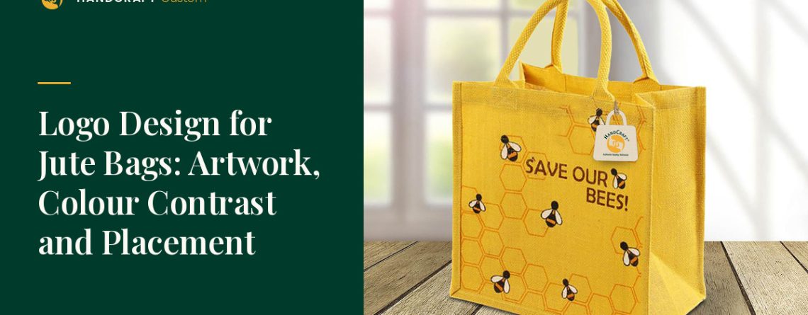 Custom Printed Jute Bag by HANDCRAFT, showing logo and artwork placement