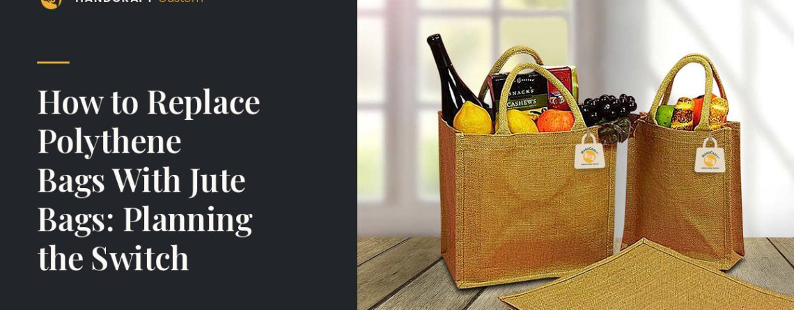 Jute Grocery Bag by HANDCRAFT, reusable alternative to polythene carry bags
