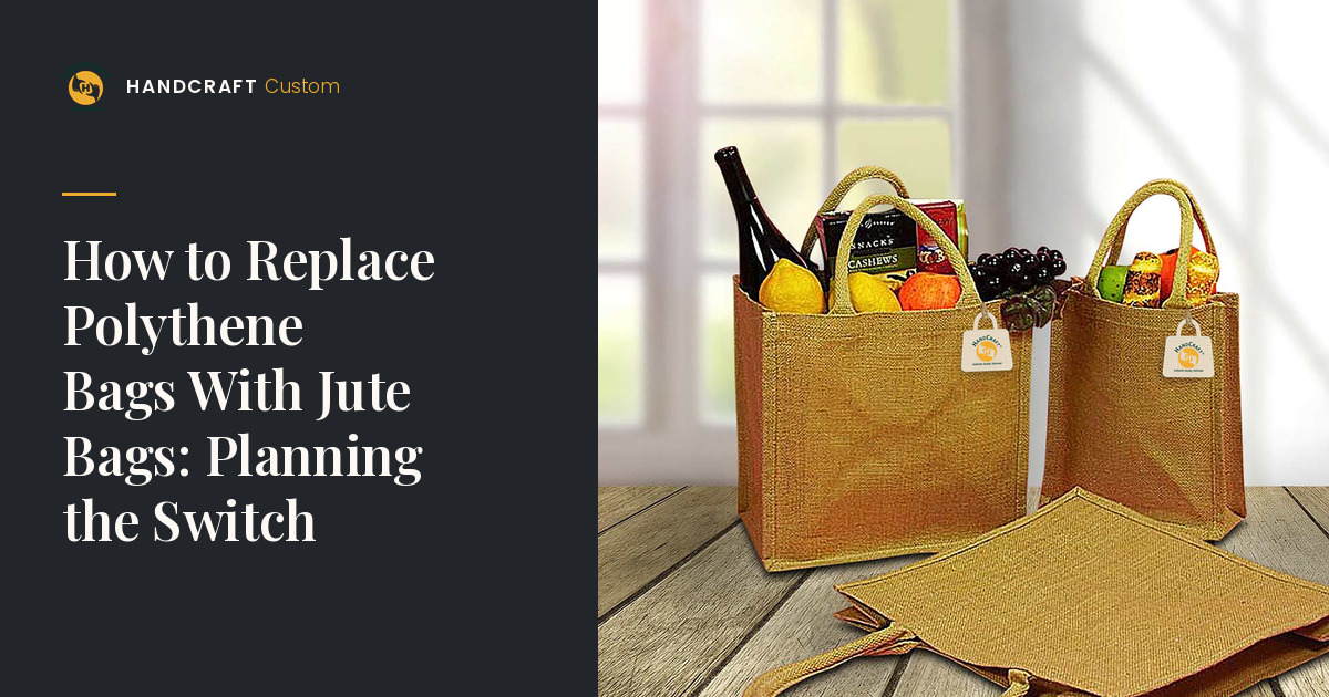 Jute Grocery Bag by HANDCRAFT, reusable alternative to polythene carry bags