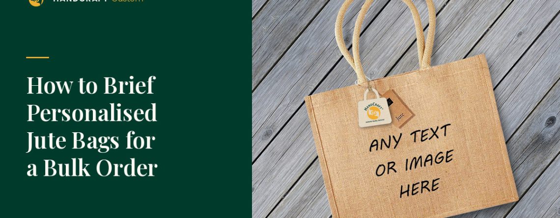 Personalised Jute Bag by HANDCRAFT, personalised for a bulk order