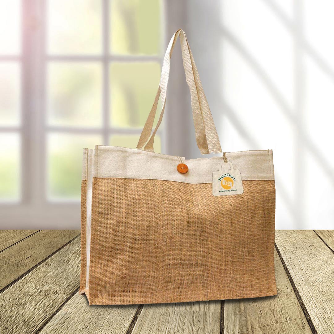 Dyed jute bag showing fabric colour options for personalisation