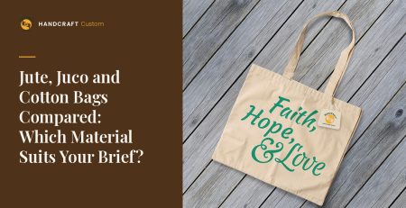 Cotton Tote Bag by HANDCRAFT, for comparing jute, juco and cotton