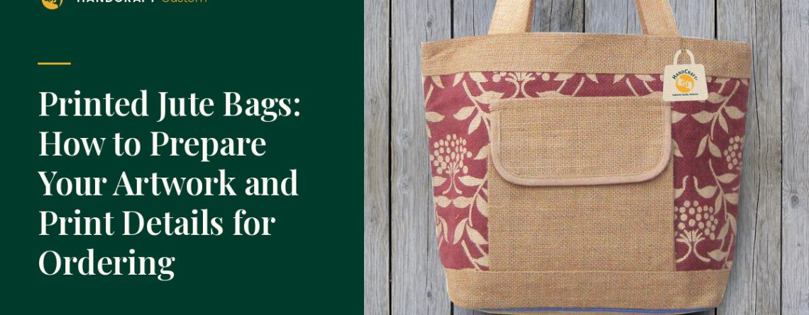Printed Jute Bag by HANDCRAFT, showing printed artwork detail