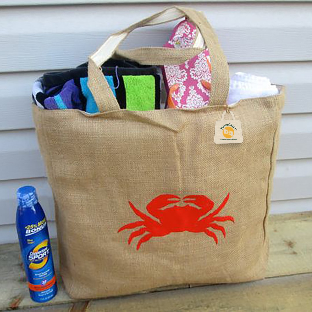 Jute gift bag showing material texture and finish