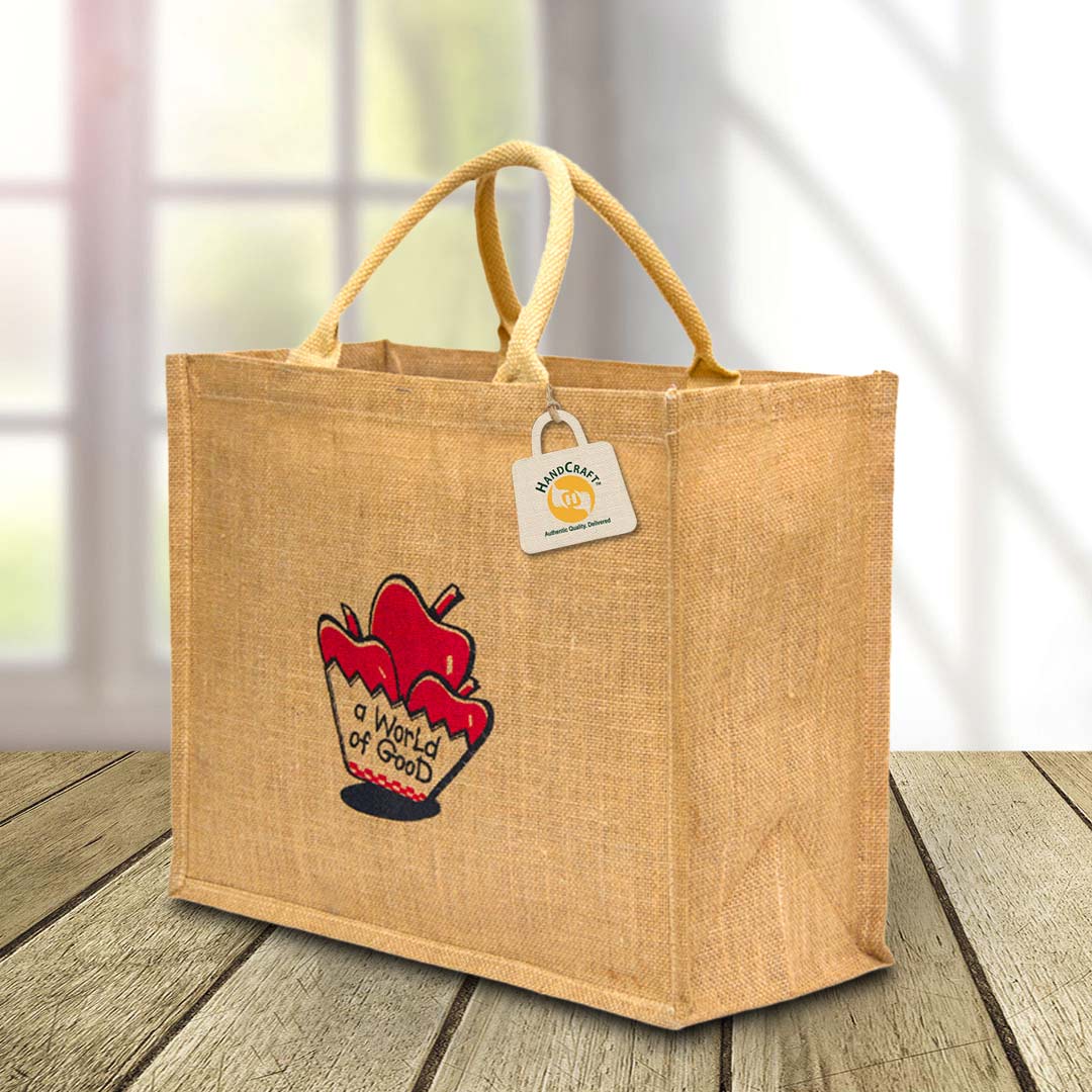 Jute Shopping Bag by HANDCRAFT, reusable carry bag recipients value