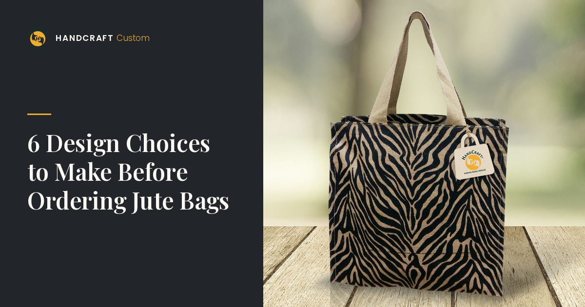 Designer Jute Bag by HANDCRAFT, design choice before ordering