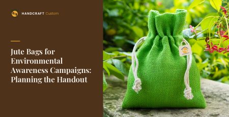Jute Drawstring Bag by HANDCRAFT, handout bag for an awareness campaign
