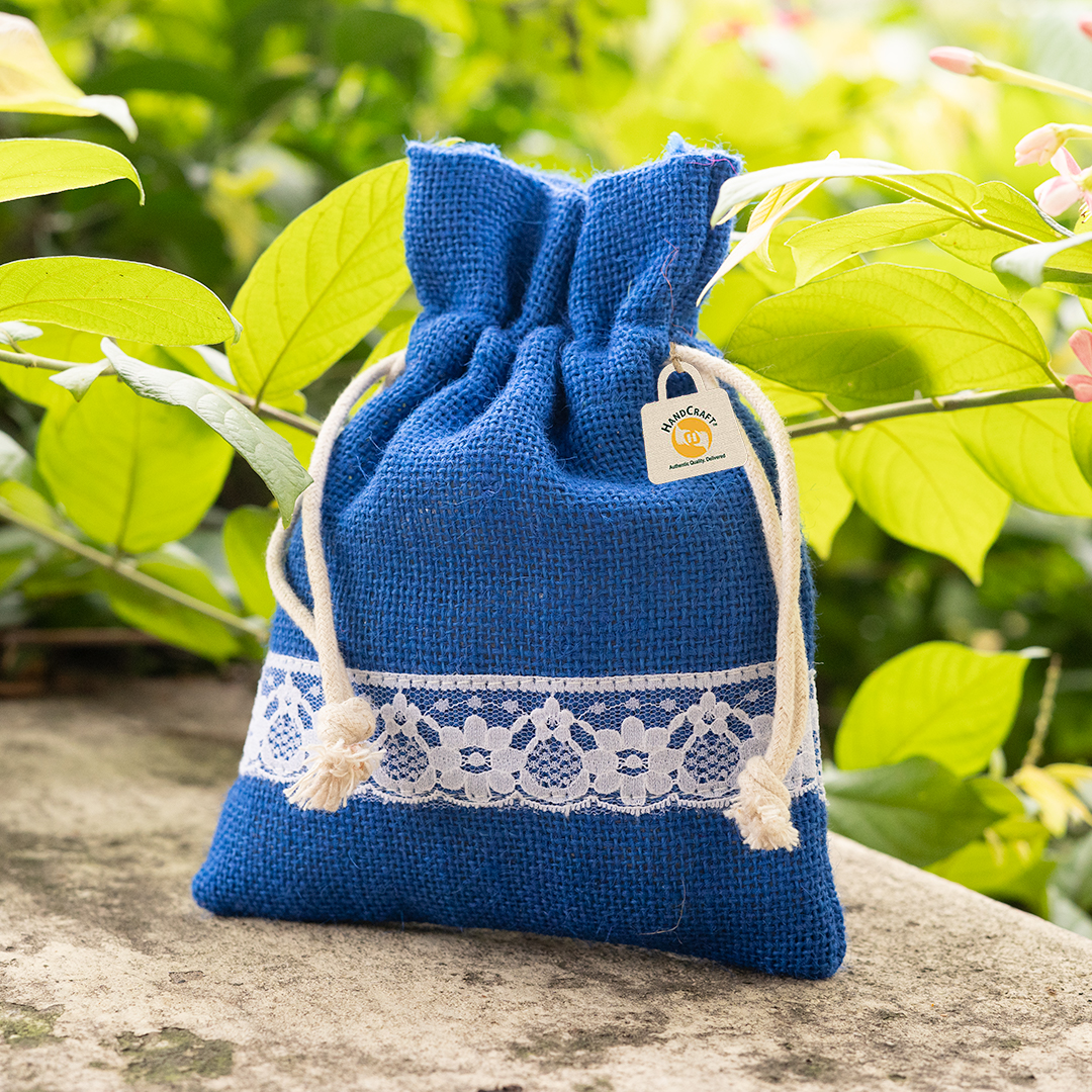 Jute Drawstring Bag by HANDCRAFT, handout bag for an awareness campaign