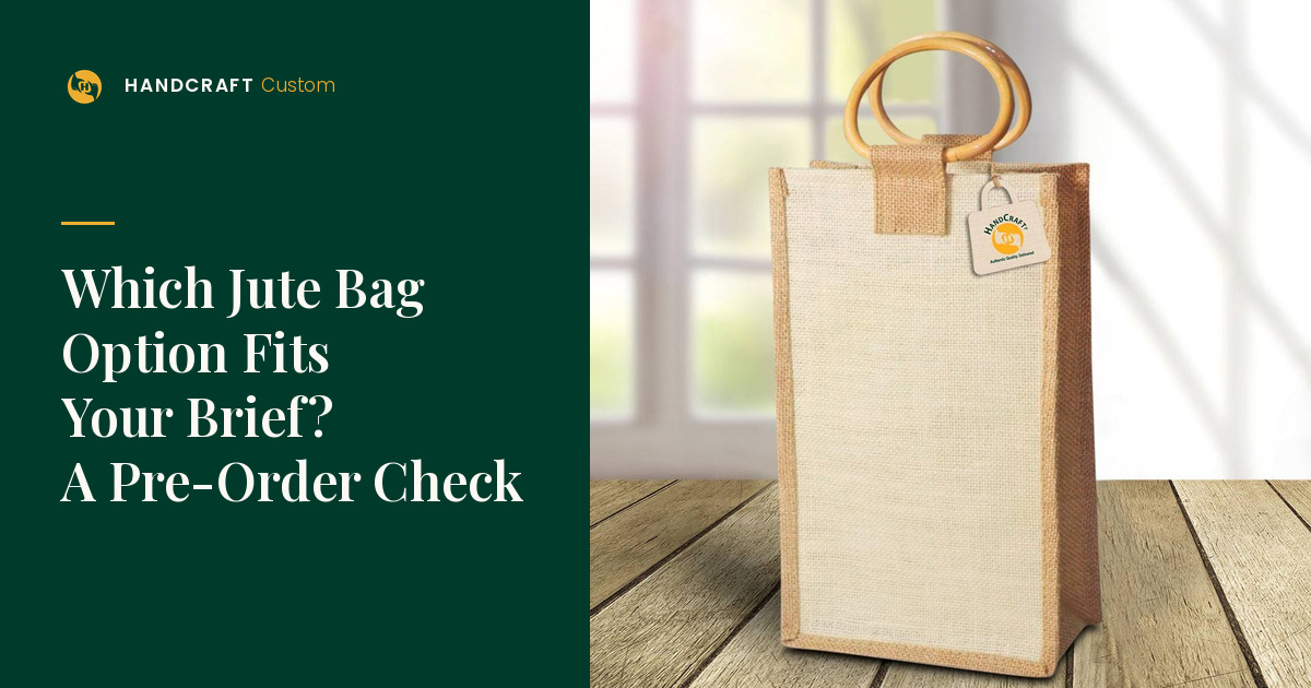 Cane Handle Jute Bag by HANDCRAFT, pre-order fit check – pockets and handles