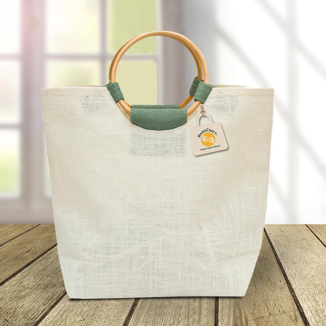 Cane Handle Jute Bag by HANDCRAFT, pre-order fit check – pockets and handles