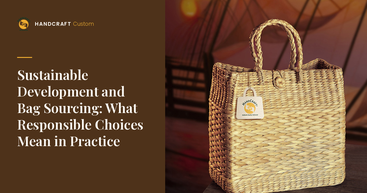 Hand Woven Basket Bag by HANDCRAFT, hand-woven natural-fibre bag – responsible sourcing